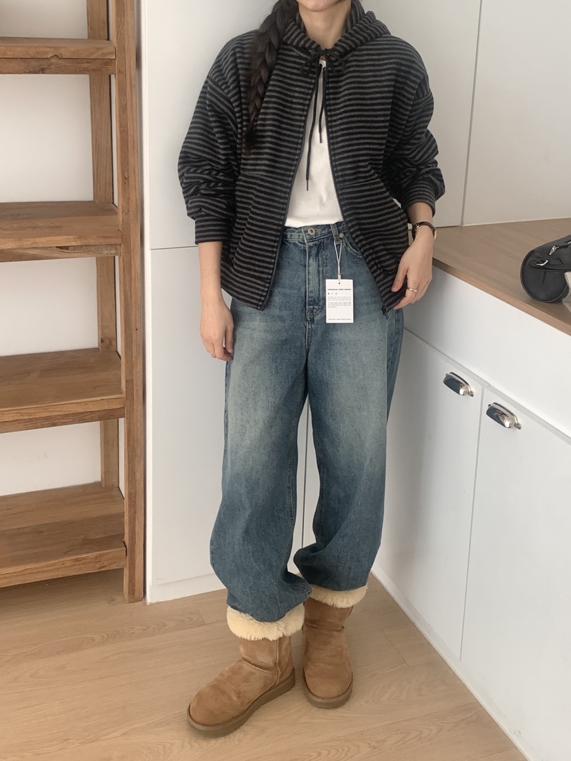 WOOD韓國直郵㊣女士新款熱賣真品職業推薦衛衣連帽拉鏈衫抓絨WOOD衛衣