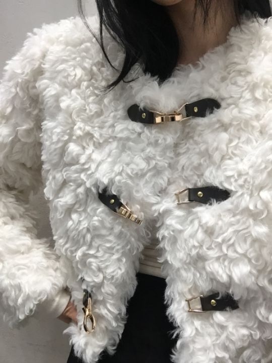 mars東大門㊣代購女裝新款真品人氣25秋冬職業短款大衣毛皮mars短款大衣