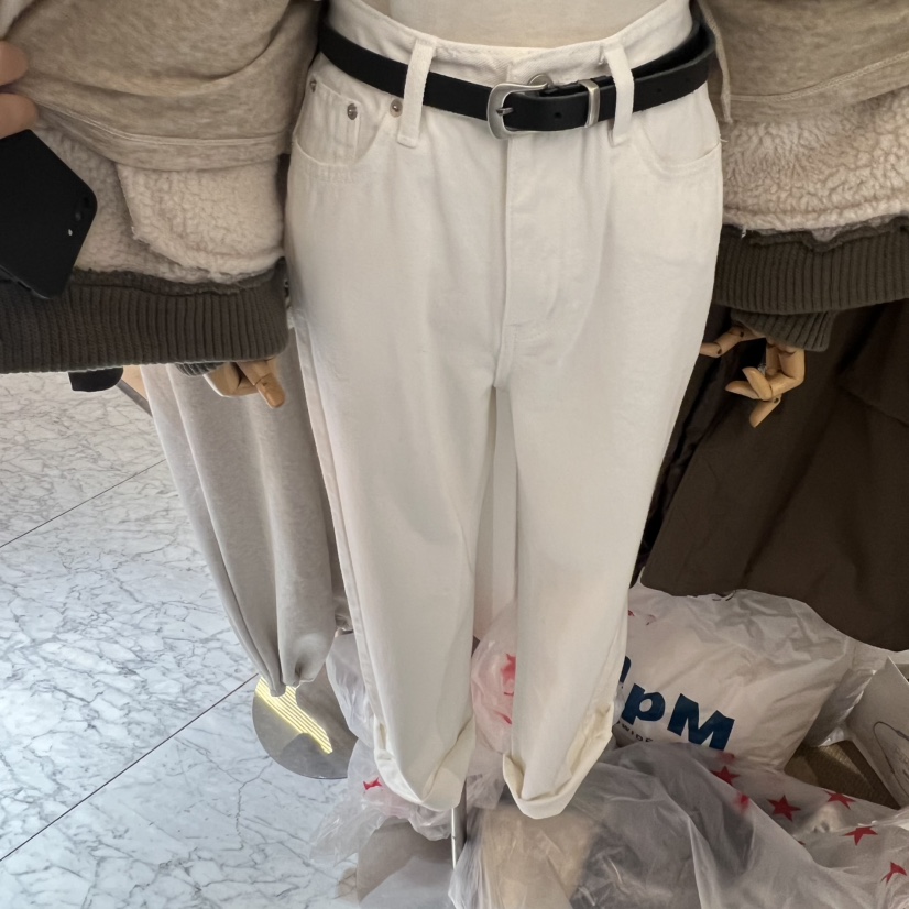 VENIR-a韓國代購㊣女裝新款真品休閑推薦牛仔褲不含腰帶加絨VENIR-a牛仔褲圖色1