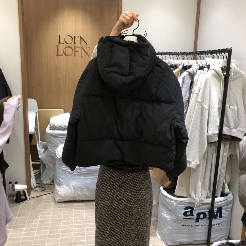 LOFN東大門㊣實拍女士新款職業休閑熱賣短款羽絨服鴨子羽絨LOFN短款羽絨服
