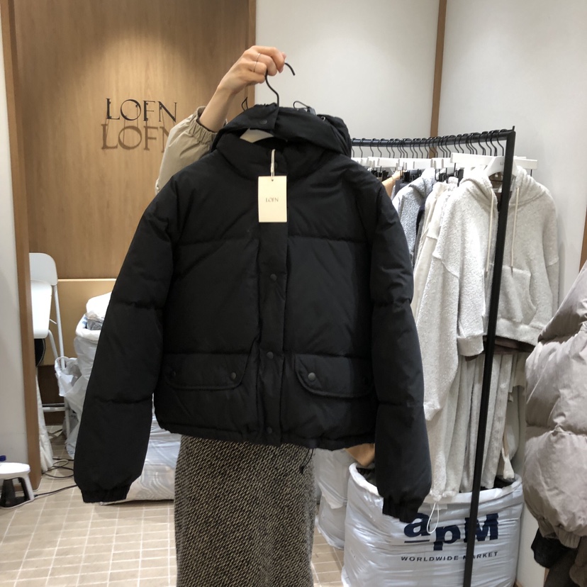 LOFN東大門㊣實拍女士新款職業休閑熱賣短款羽絨服鴨子羽絨LOFN短款羽絨服圖色3