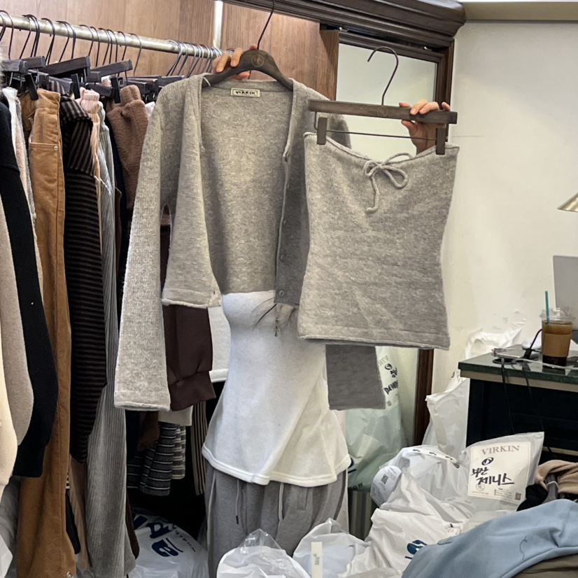 VIRKIN韓國代購㊣女裝新品25秋冬熱賣推薦時尚人氣真品套裝VIRKIN套裝圖色3