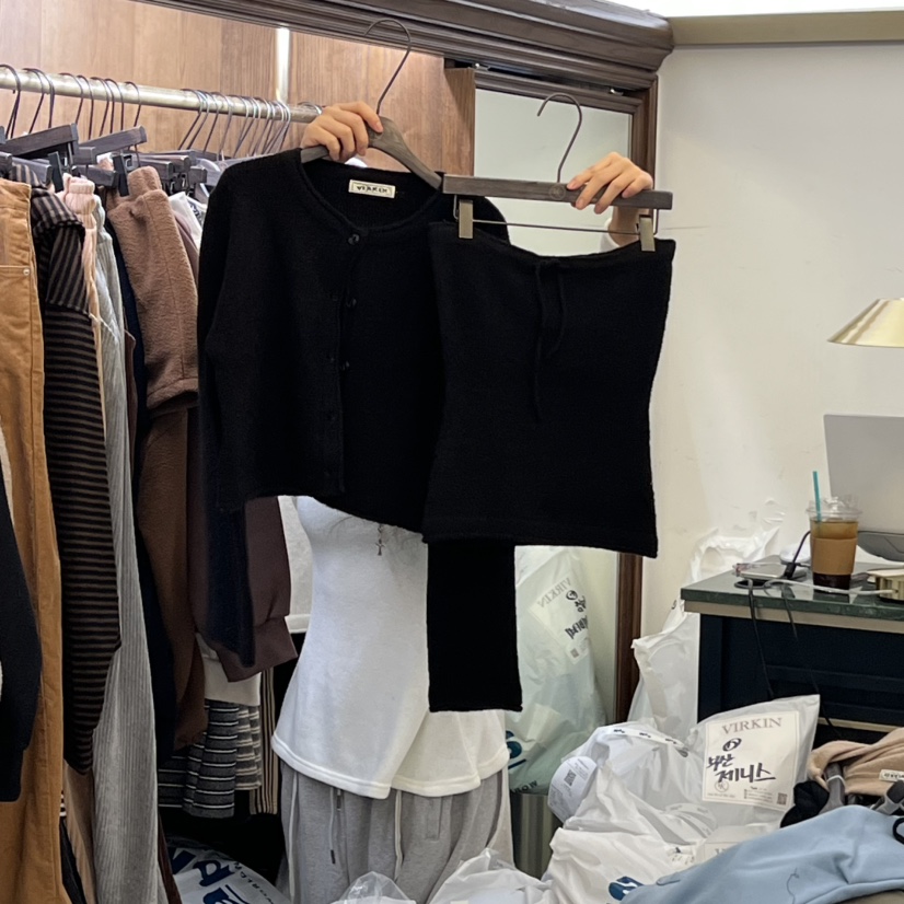 VIRKIN韓國代購㊣女裝新品25秋冬熱賣推薦時尚人氣真品套裝VIRKIN套裝圖色4