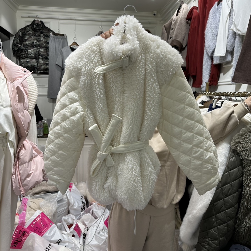 J.RITZY東大門㊣直郵女裝新款休閑真品職業短款棉服腰帶棉J.RITZY短款棉服圖色1