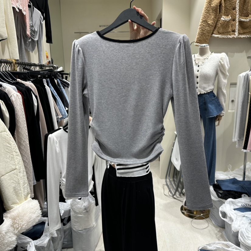 MONOPOLY東大門㊣直郵女裝新品25秋冬真品人氣時尚職業長袖T恤MONO_POLY長袖T恤