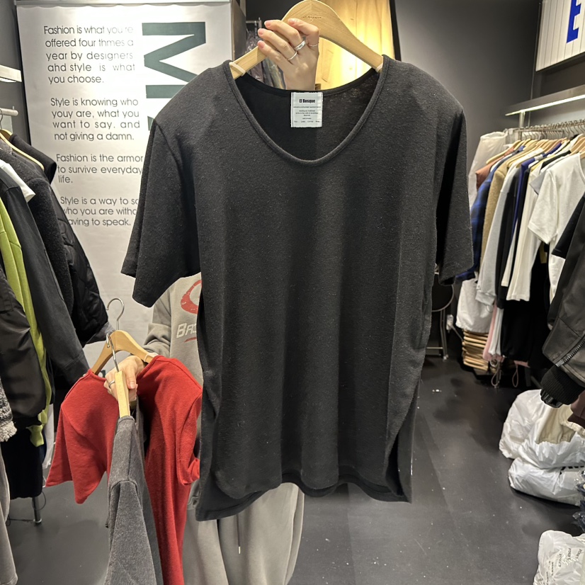 EL BOSQUE韓國直郵㊣女士新款職業推薦人氣休閑25秋冬T恤安哥拉EL BOSQUET恤圖色4黑色