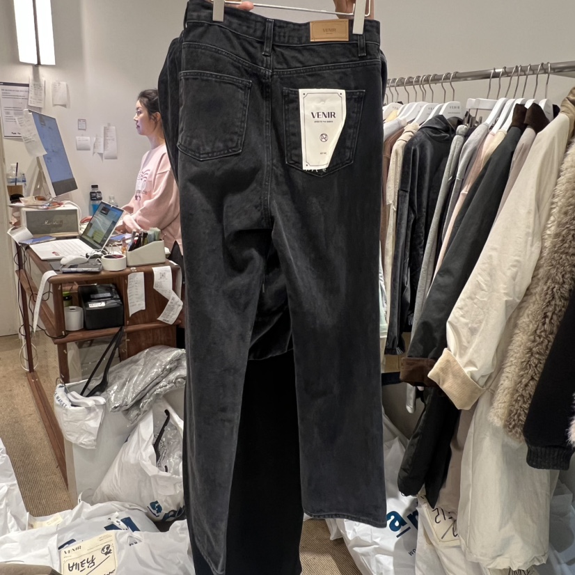 VENIR-a韓國直郵㊣女士新款真品人氣推薦休閑熱賣牛仔褲加絨VENIR-a牛仔褲