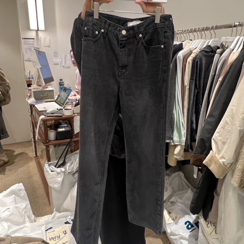 VENIR-a韓國直郵㊣女士新款真品人氣推薦休閑熱賣牛仔褲加絨VENIR-a牛仔褲圖色1