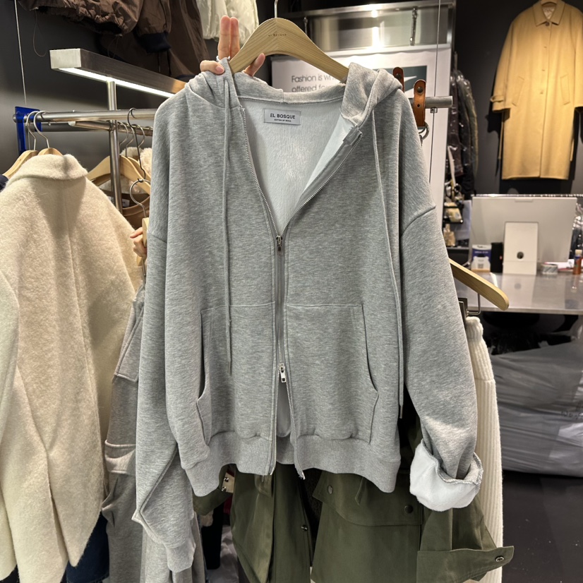EL BOSQUE東大門㊣實拍女士新款推薦夾克連帽拉鏈衫加絨貂皮EL BOSQUE夾克圖色2