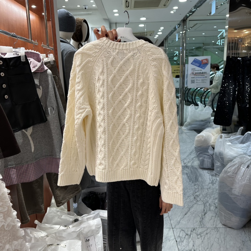 ILLO韓國代購㊣女士新品人氣休閑推薦25秋冬真品針織衫花朵ILLO針織衫