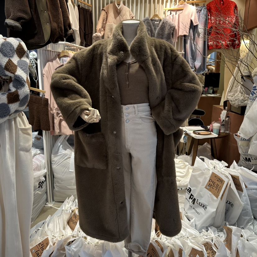 MIENNE東大門㊣直郵女士新品人氣時尚熱賣真品休閑中長款大衣MIENNE中長款大衣圖色2