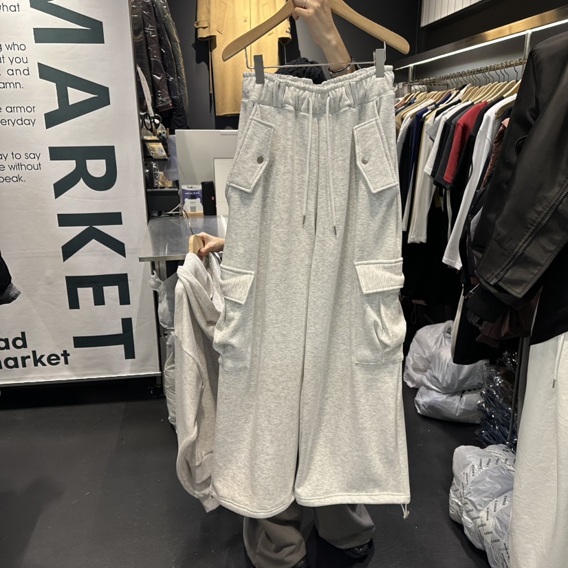 EL BOSQUE東大門㊣直郵女裝新款推薦職業休閑褲加絨皮褲貂皮EL BOSQUE休閑褲