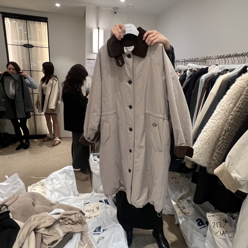 VENIR-a東大門㊣代購女裝新款人氣推薦25秋冬中長款大衣棉VENIR-a中長款大衣圖色2
