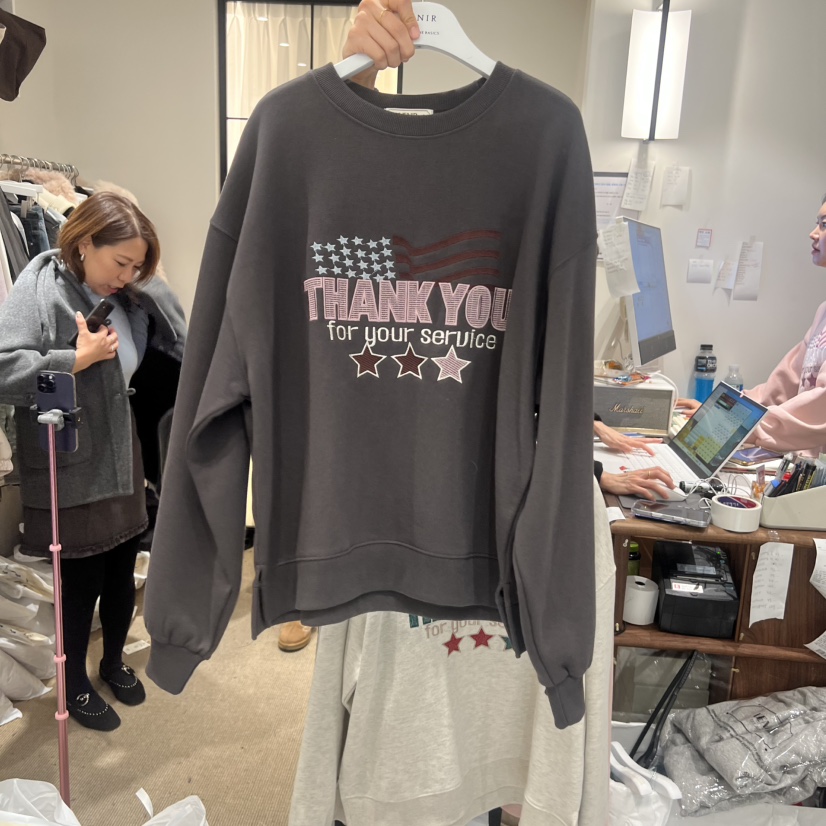 VENIR-a韓國代購㊣女士新品人氣推薦職業時尚休閑衛衣加絨VENIR-a衛衣圖色2