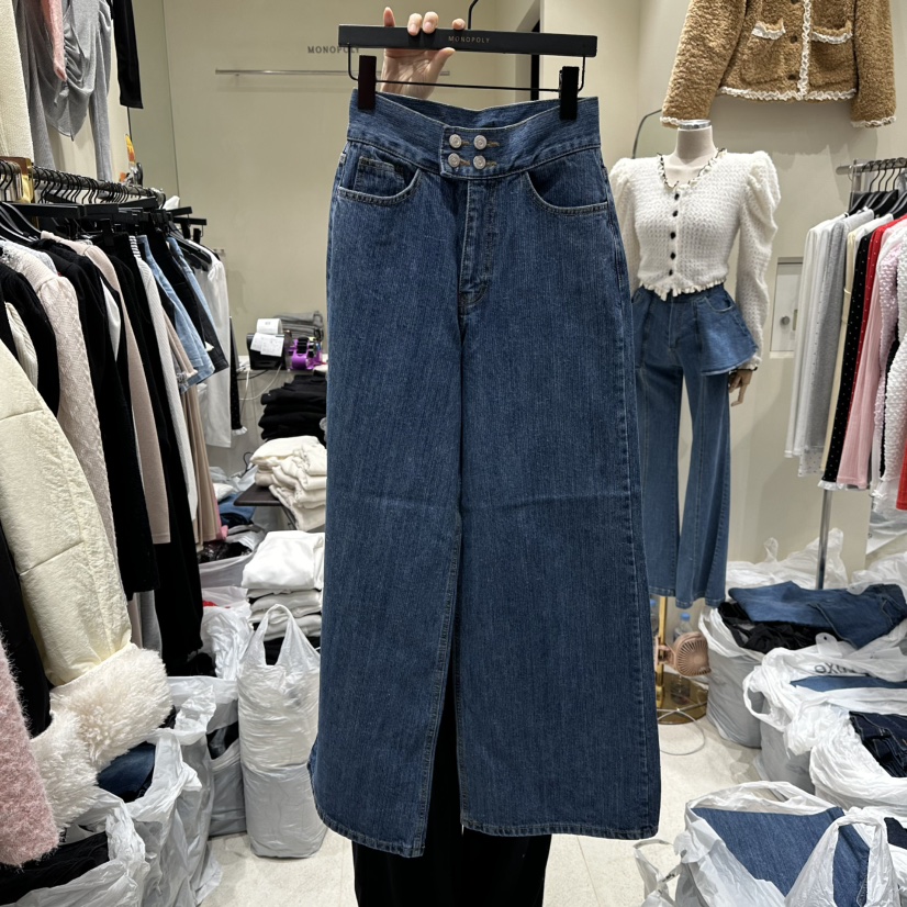 MONOPOLY韓國代購㊣女士新品熱賣25秋冬推薦職業真品牛仔褲MONO_POLY牛仔褲圖色1