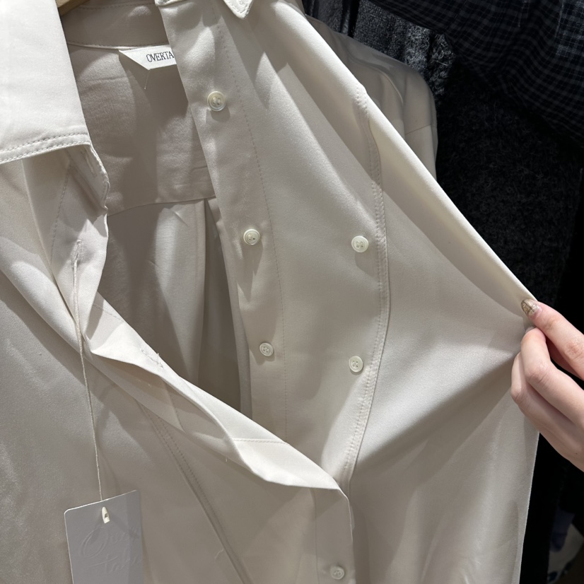 OVERTAKE東大門㊣直郵女士新品25秋冬推薦職業襯衫蕾絲衫雙層OVERTAKE襯衫/蕾絲衫