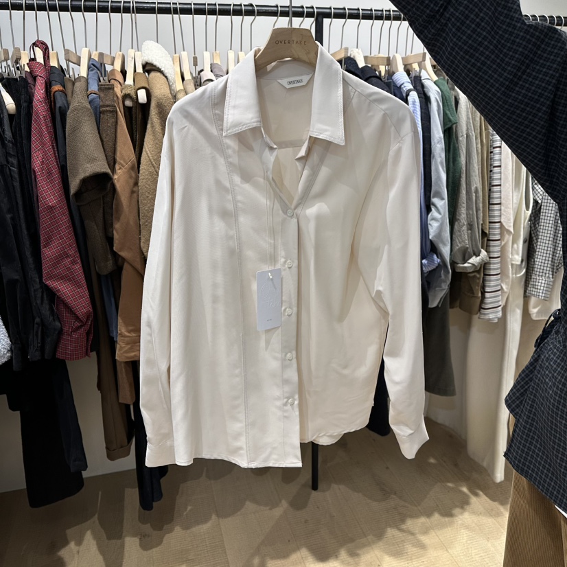 OVERTAKE東大門㊣直郵女士新品25秋冬推薦職業襯衫蕾絲衫雙層OVERTAKE襯衫/蕾絲衫圖色1