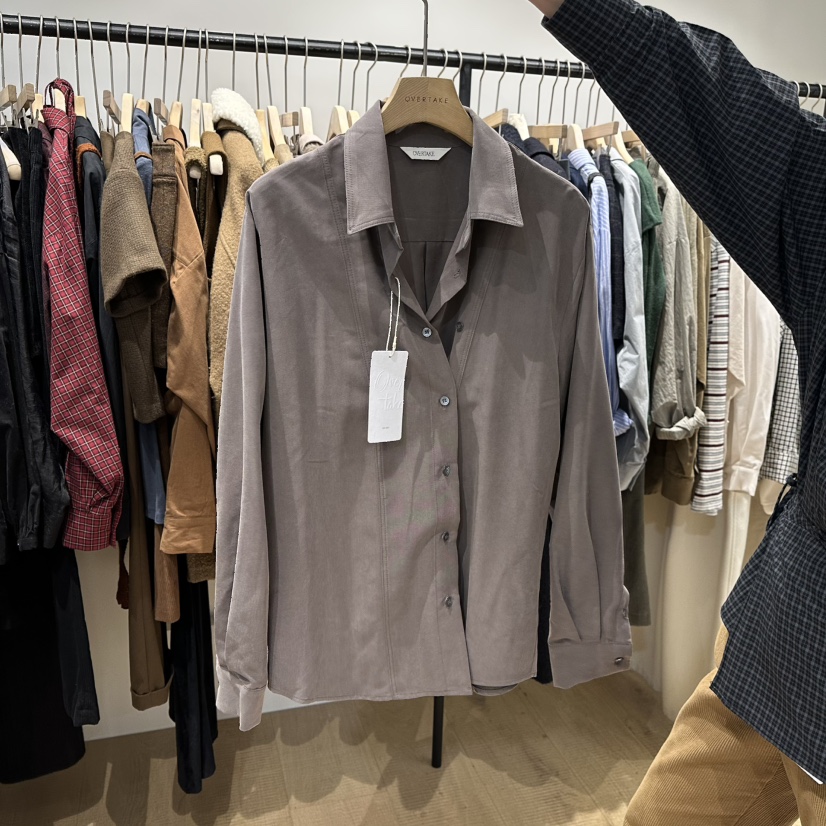 OVERTAKE東大門㊣直郵女士新品25秋冬推薦職業襯衫蕾絲衫雙層OVERTAKE襯衫/蕾絲衫圖色2