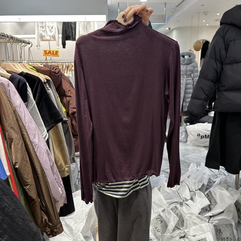 REVE-L東大門㊣代購女士新品25秋冬熱賣休閑職業推薦長袖T恤REVE-L長袖T恤圖色3