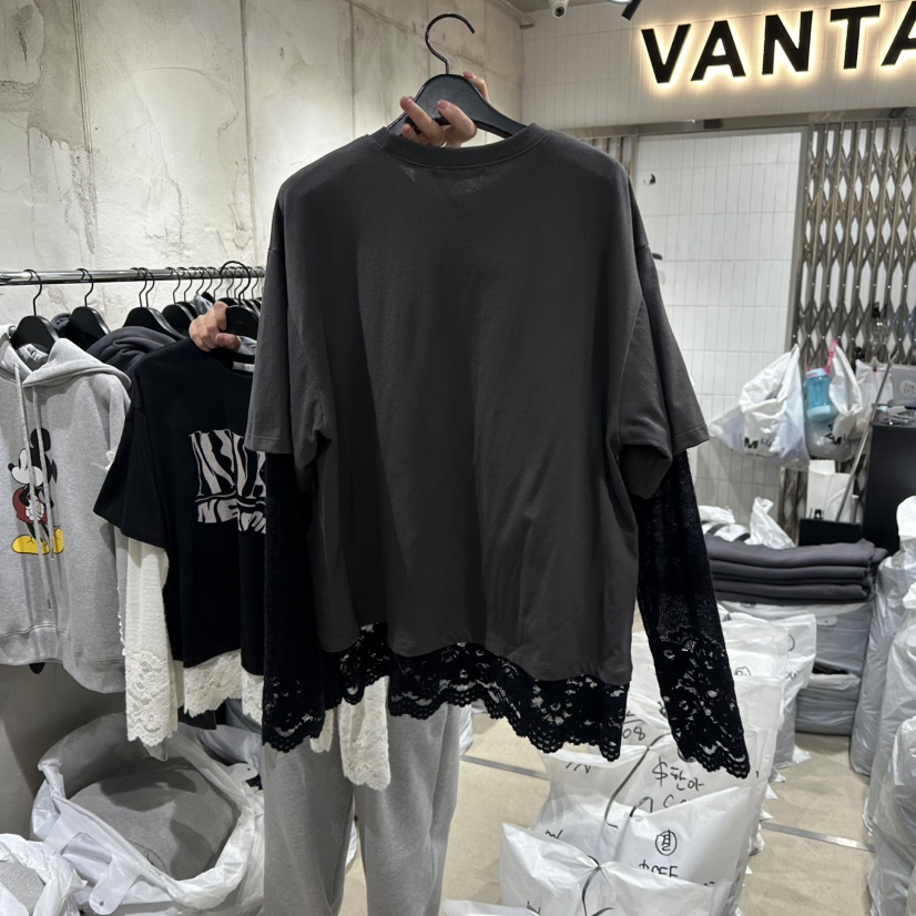 VANTA東大門㊣代購女士新款熱賣推薦真品時尚長袖T恤假兩件VANTA長袖T恤