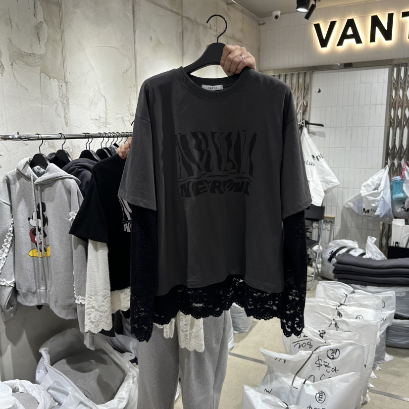 VANTA東大門㊣代購女士新款熱賣推薦真品時尚長袖T恤假兩件VANTA長袖T恤圖色1