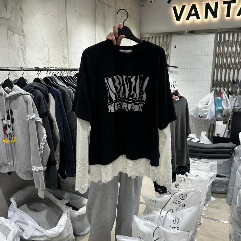 VANTA東大門㊣代購女士新款熱賣推薦真品時尚長袖T恤假兩件VANTA長袖T恤圖色2