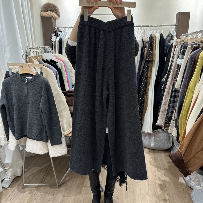 HANSUNGHYUN東大門㊣代購女裝新品休閑25秋冬熱賣真品長裙羊毛HANSUNGHYUN長裙