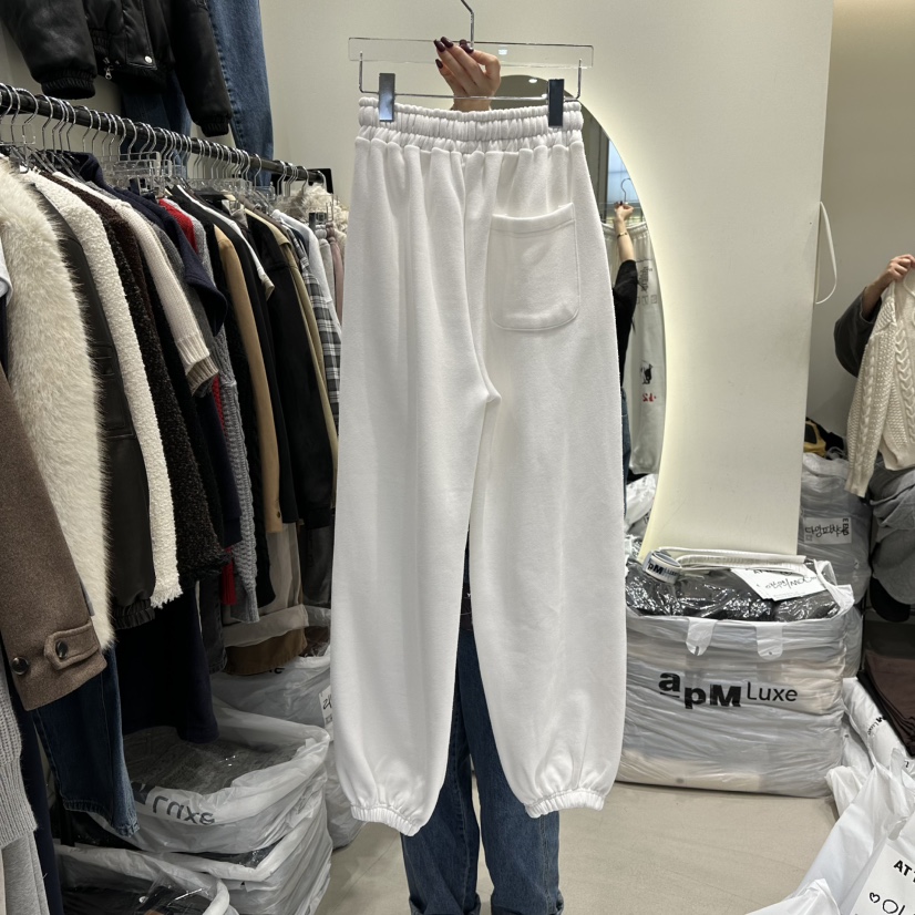 AT THE END東大門㊣實拍女裝新款推薦25秋冬時尚休閑褲加絨AT THE END休閑褲