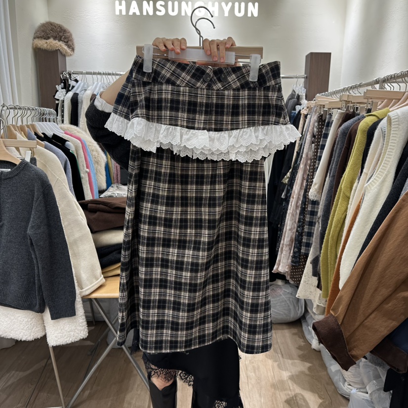 HANSUNGHYUN韓國代購㊣女士新款推薦真品時尚休閑人氣職業長裙HANSUNGHYUN長裙圖色2米色