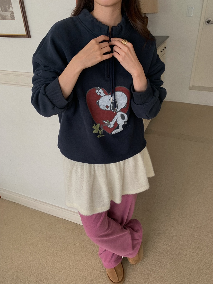 CAMEL-P韓國直郵㊣女裝新款推薦衛衣史努比拉鏈Came_l 家衛衣