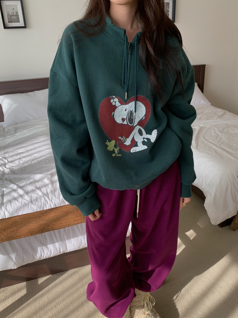 CAMEL-P韓國直郵㊣女裝新款推薦衛衣史努比拉鏈Came_l 家衛衣