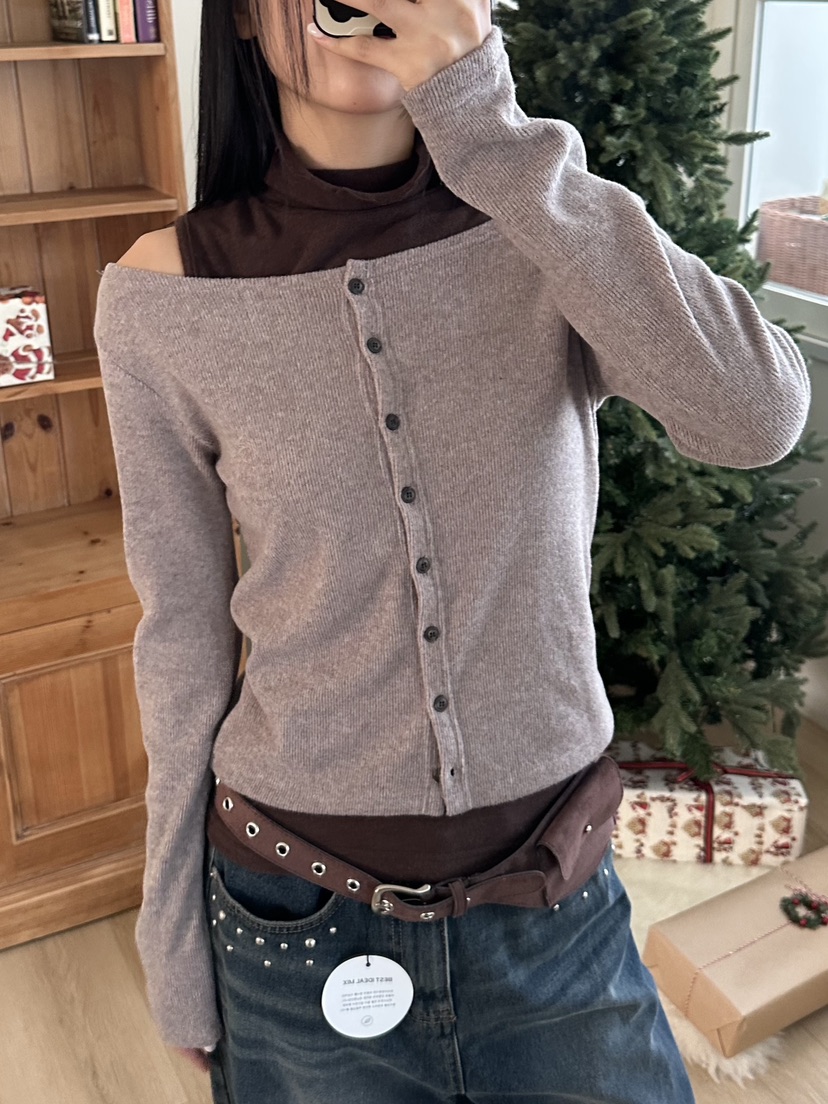 I MFACT東大門㊣實拍女士新品推薦熱賣25秋冬人氣長袖T恤開衫I MFACT長袖T恤