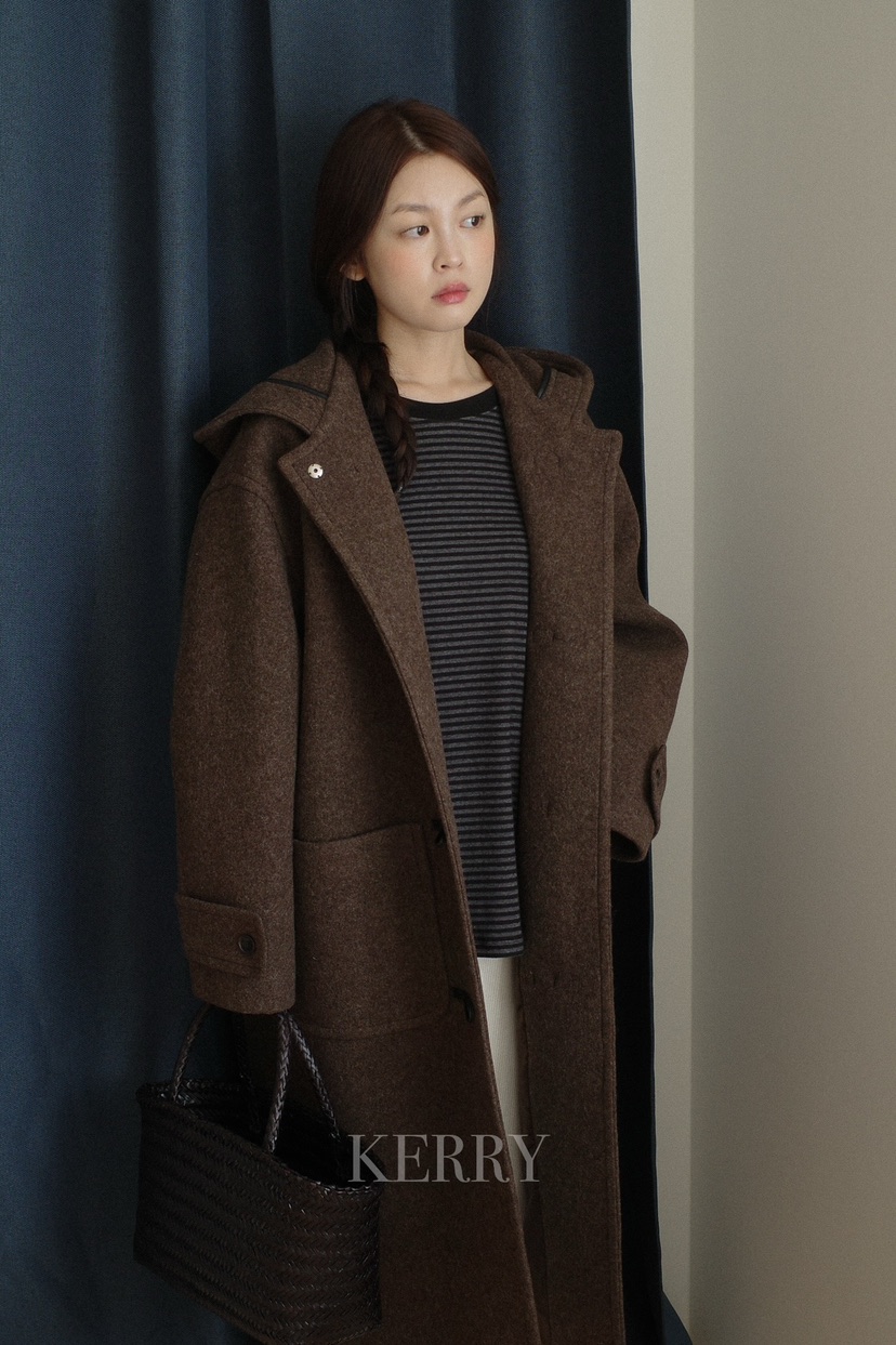 KERRY韓國直郵㊣女士新品時尚休閑職業熱賣25秋冬中長款大衣KERRY中長款大衣