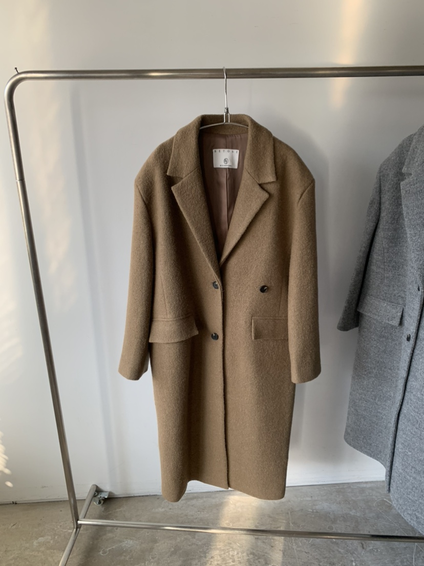 BETONE韓國代購㊣女士新品熱賣25秋冬職業時尚休閑中長款大衣BETONE中長款大衣圖色1