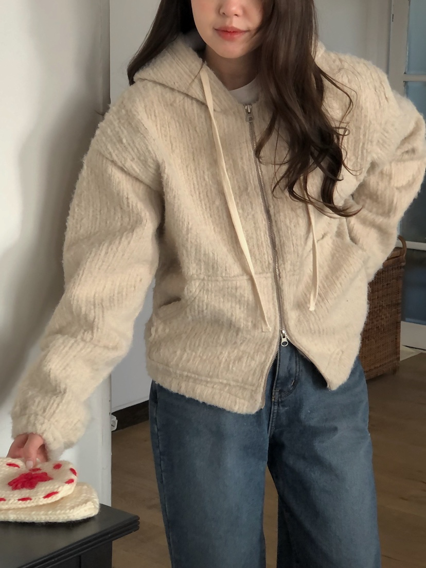 ONDO-P東大門㊣代購女士新款人氣時尚真品25秋冬夾克連帽拉鏈衫ONDO-P夾克