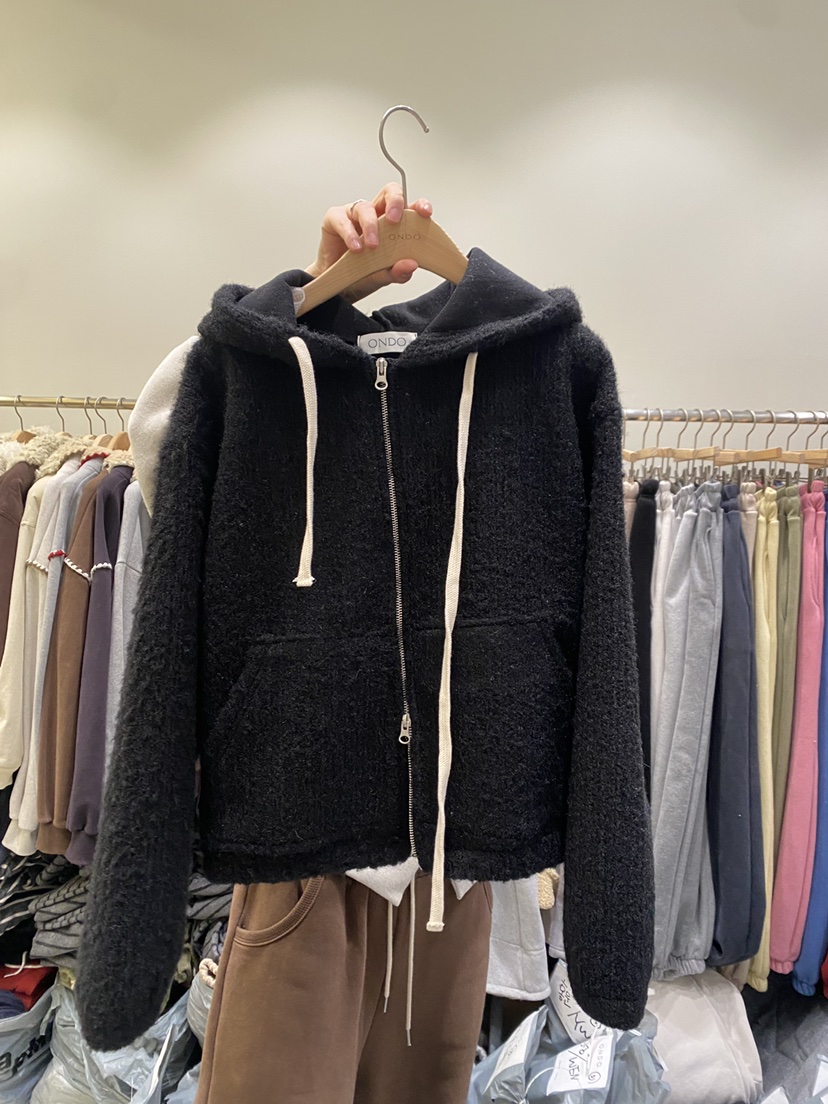 ONDO-P東大門㊣代購女士新款人氣時尚真品25秋冬夾克連帽拉鏈衫ONDO-P夾克圖色4