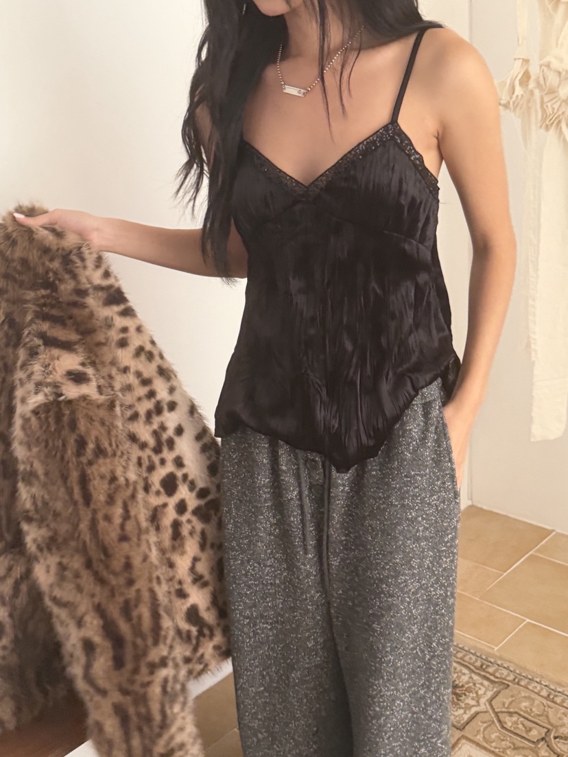 SUNDER MARKET韓國代購㊣女士新品休閑推薦吊帶背心天鵝絨SUNDER MARKET吊帶/背心