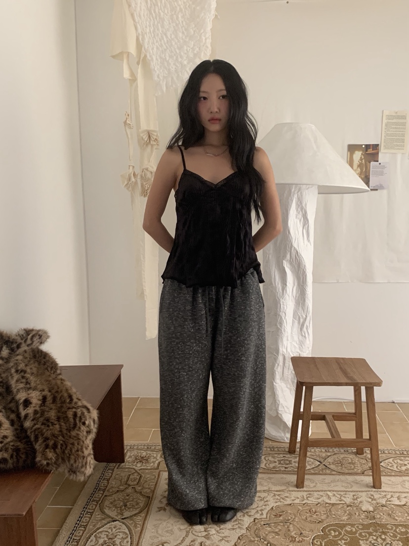 SUNDER MARKET韓國代購㊣女士新品休閑推薦吊帶背心天鵝絨SUNDER MARKET吊帶/背心