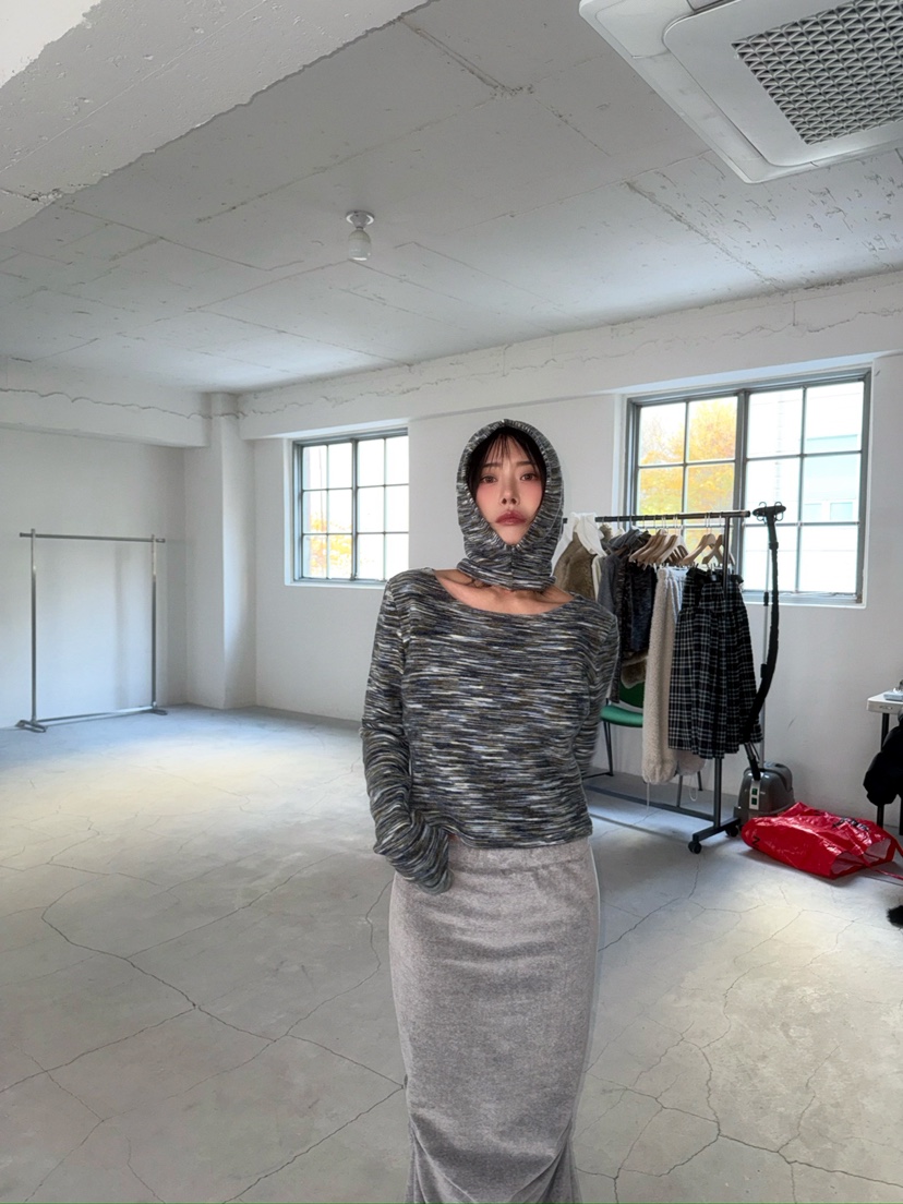 AWESOMESAUCE東大門㊣實拍女裝新品25秋冬推薦長袖T恤含帽子AWESOME SAUCE長袖T恤