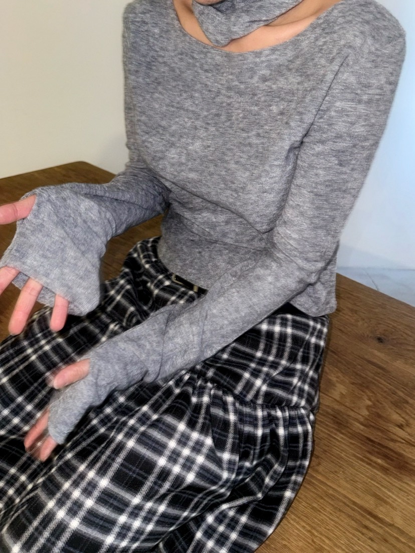 AWESOMESAUCE東大門㊣實拍女裝新品25秋冬推薦長袖T恤含帽子AWESOME SAUCE長袖T恤