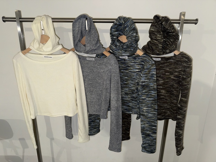 AWESOMESAUCE東大門㊣實拍女裝新品25秋冬推薦長袖T恤含帽子AWESOME SAUCE長袖T恤