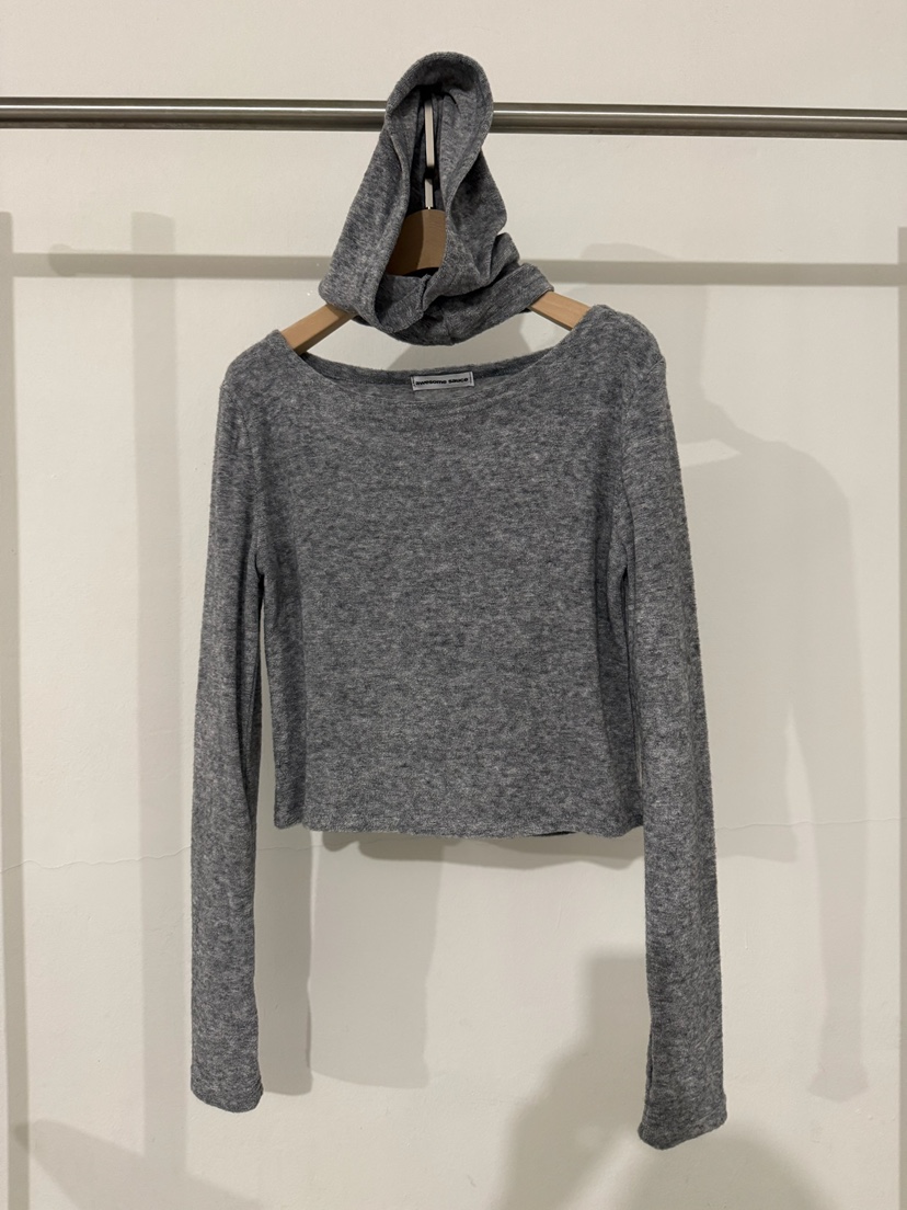 AWESOMESAUCE東大門㊣實拍女裝新品25秋冬推薦長袖T恤含帽子AWESOME SAUCE長袖T恤圖色3