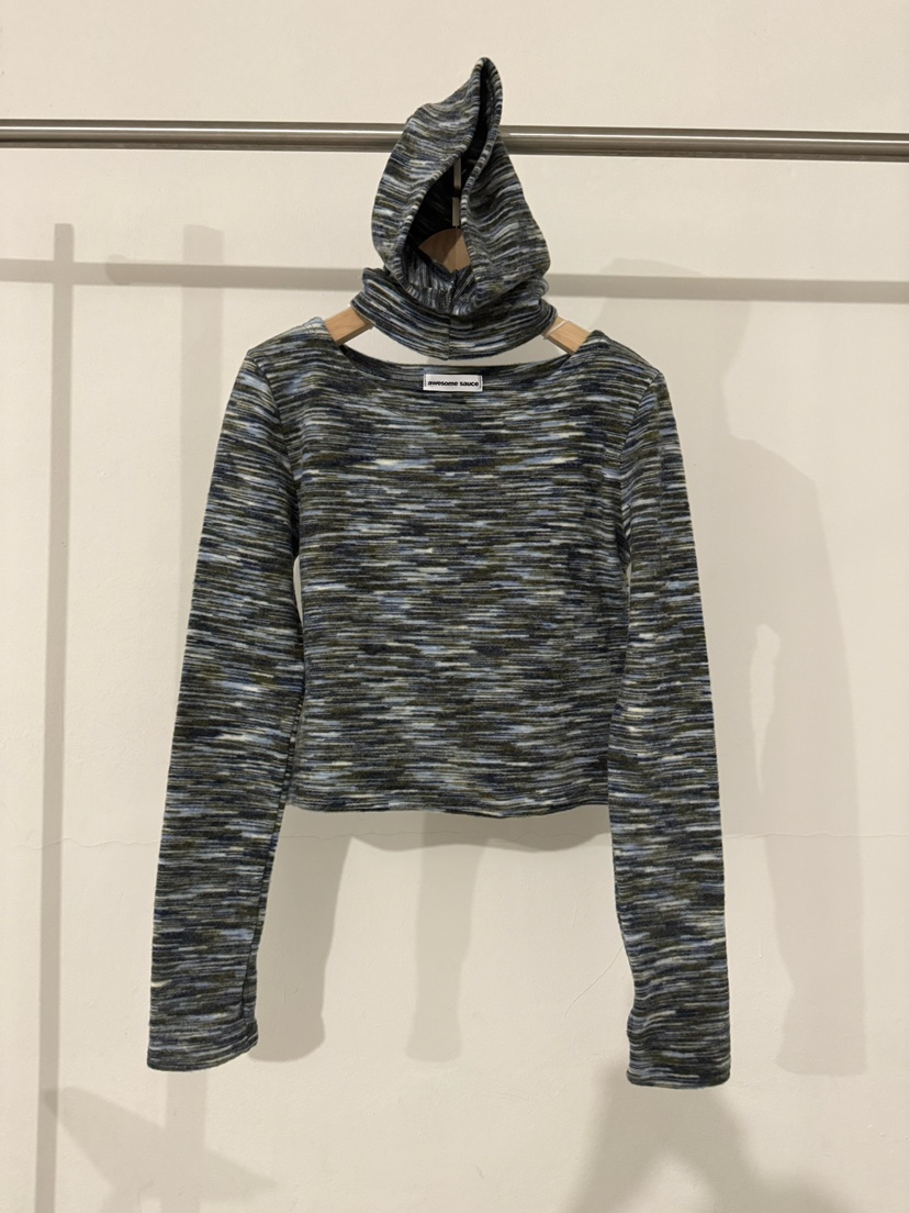 AWESOMESAUCE東大門㊣實拍女裝新品25秋冬推薦長袖T恤含帽子AWESOME SAUCE長袖T恤圖色4