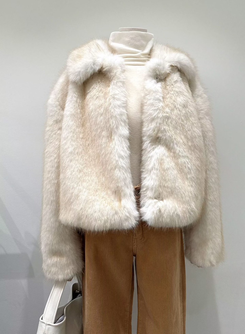 BINUS東大門㊣代購女士新品人氣時尚25秋冬推薦短款大衣狐貍BINUS短款大衣