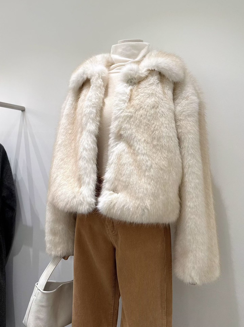 BINUS東大門㊣代購女士新品人氣時尚25秋冬推薦短款大衣狐貍BINUS短款大衣