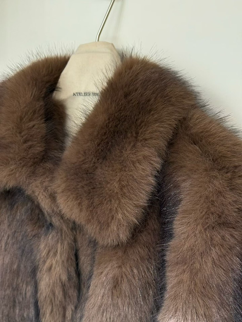 BINUS東大門㊣代購女士新品人氣時尚25秋冬推薦短款大衣狐貍BINUS短款大衣