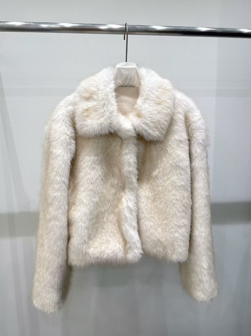 BINUS東大門㊣代購女士新品人氣時尚25秋冬推薦短款大衣狐貍BINUS短款大衣圖色1