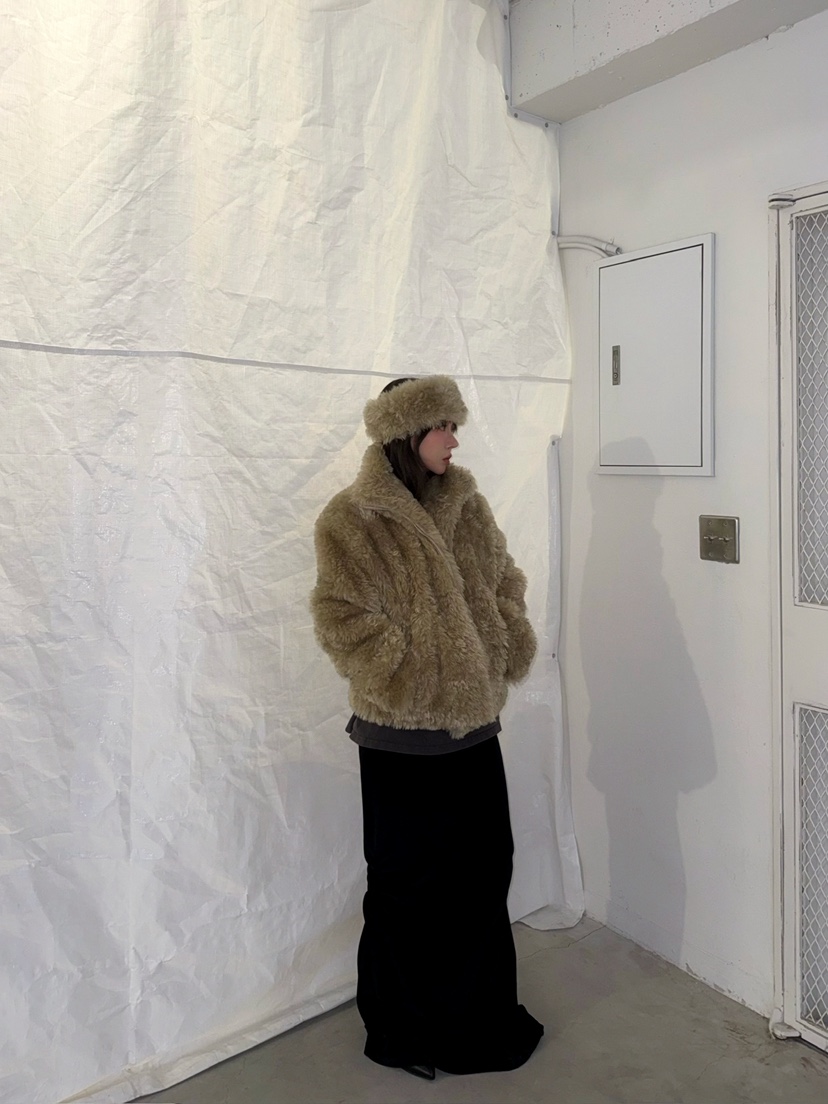 AWESOMESAUCE韓國直郵㊣女裝新品時尚休閑熱賣短款大衣含帽子AWESOME SAUCE短款大衣