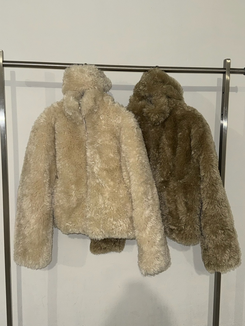 AWESOMESAUCE韓國直郵㊣女裝新品時尚休閑熱賣短款大衣含帽子AWESOME SAUCE短款大衣