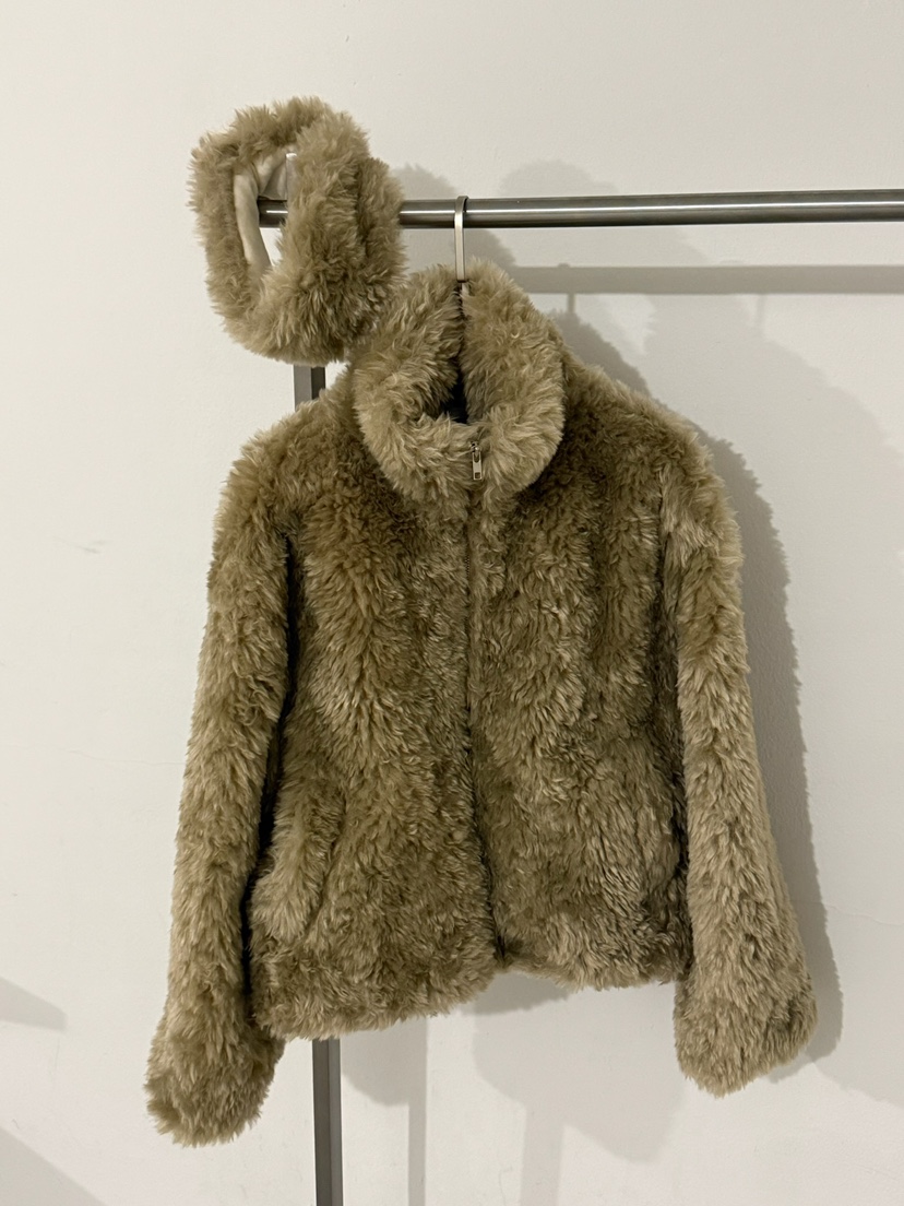 AWESOMESAUCE韓國直郵㊣女裝新品時尚休閑熱賣短款大衣含帽子AWESOME SAUCE短款大衣